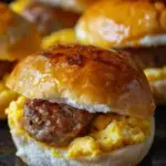 Breakfast Sliders with Sausage and Scrambled Eggs