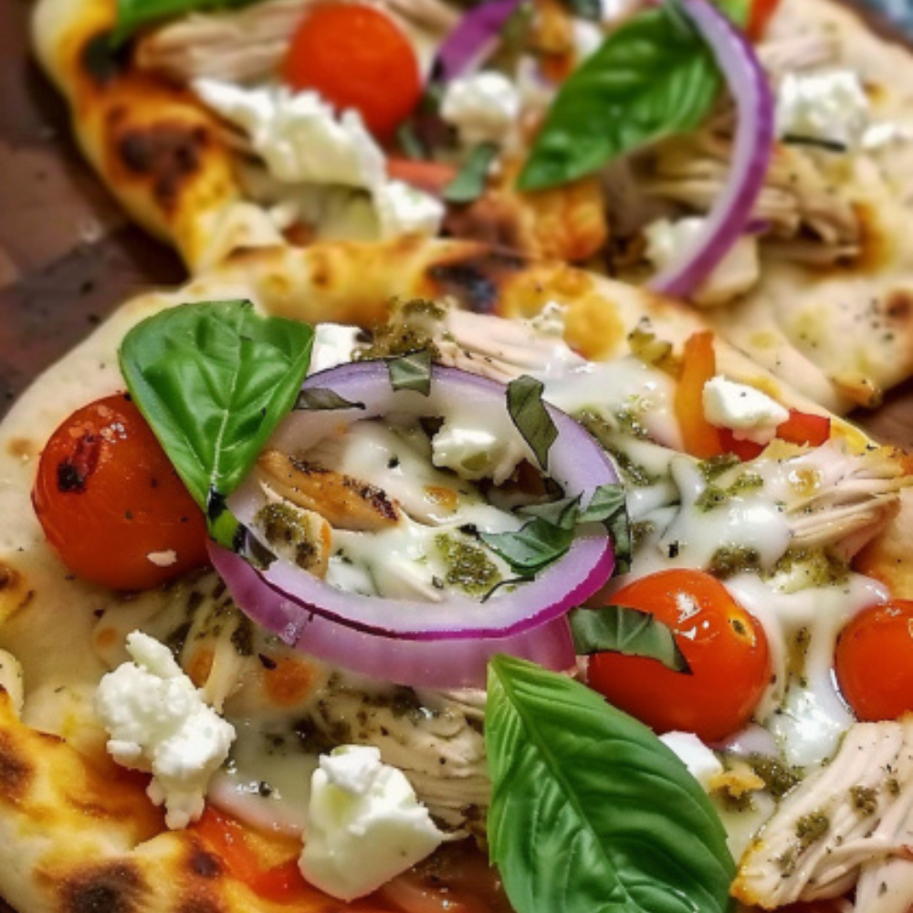 Tzatziki Chicken & Veggie Naan Pizza