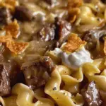 French Onion Beef and Noodles 2 French Onion Beef and Noodles