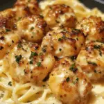 Garlic Butter Chicken Bites With Creamy Parmesan Pasta 2 Garlic Butter Chicken Bites With Creamy Parmesan Pasta