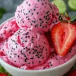 Homemade Dragonfruit Strawberry Ice Cream