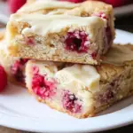 White Chocolate Blondies with Raspberries 2 White Chocolate Blondies with Raspberries
