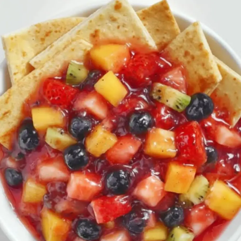 Fresh Fruit Salsa with Cinnamon Chips