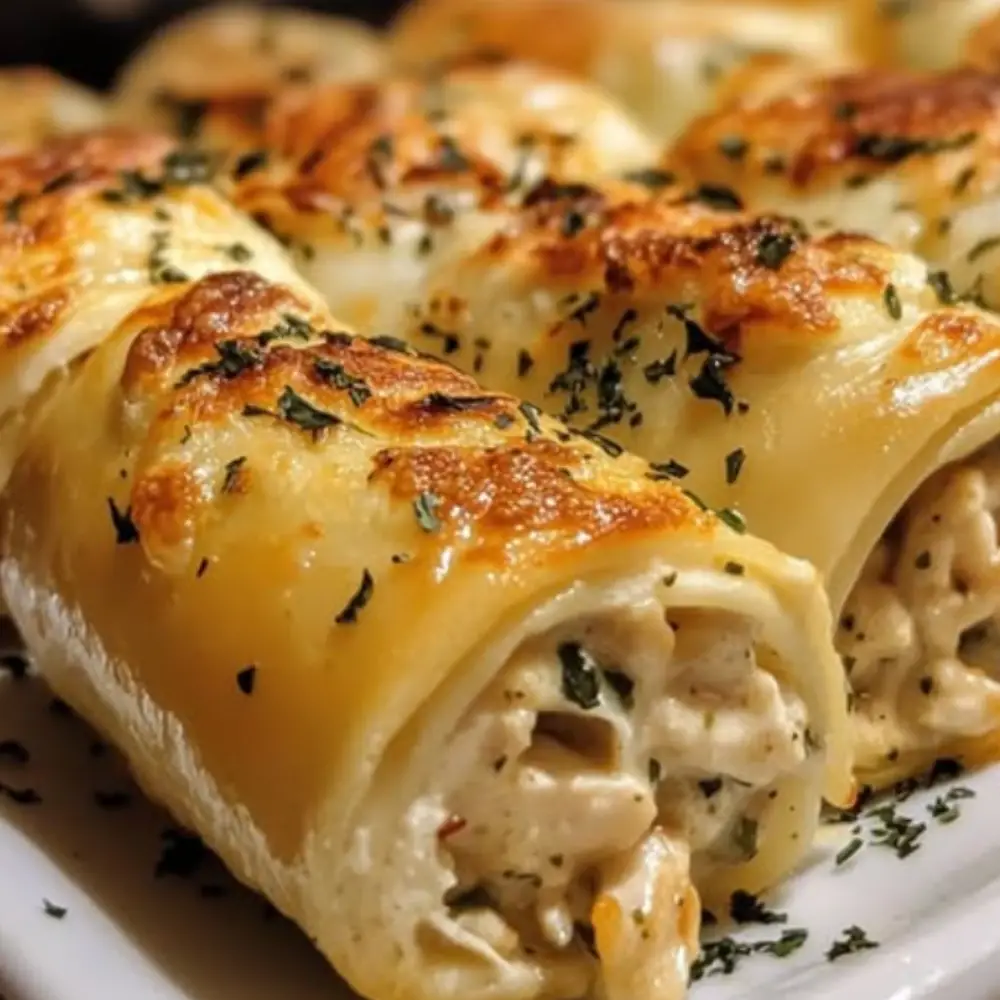 Creamy Chicken Alfredo Roll-Ups with a Savory Twist