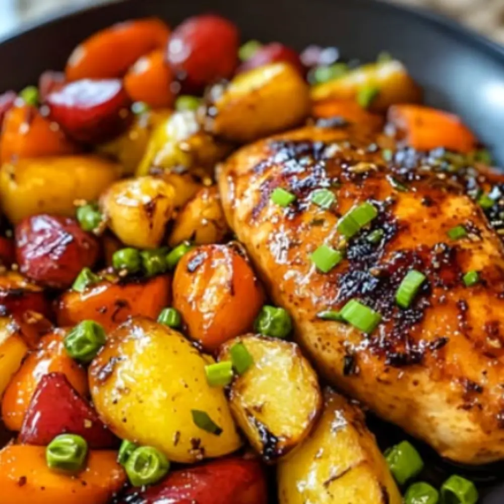 One Pan Honey Garlic Chicken and Veggies