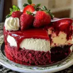 Heavenly Red Velvet Strawberry Cheesecake 3 Heavenly Red Velvet Strawberry Cheesecake