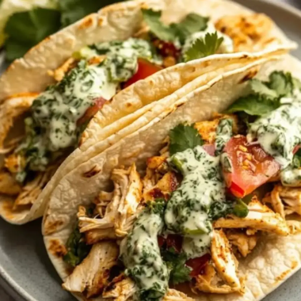 Chicken Tacos with Herb Sauce