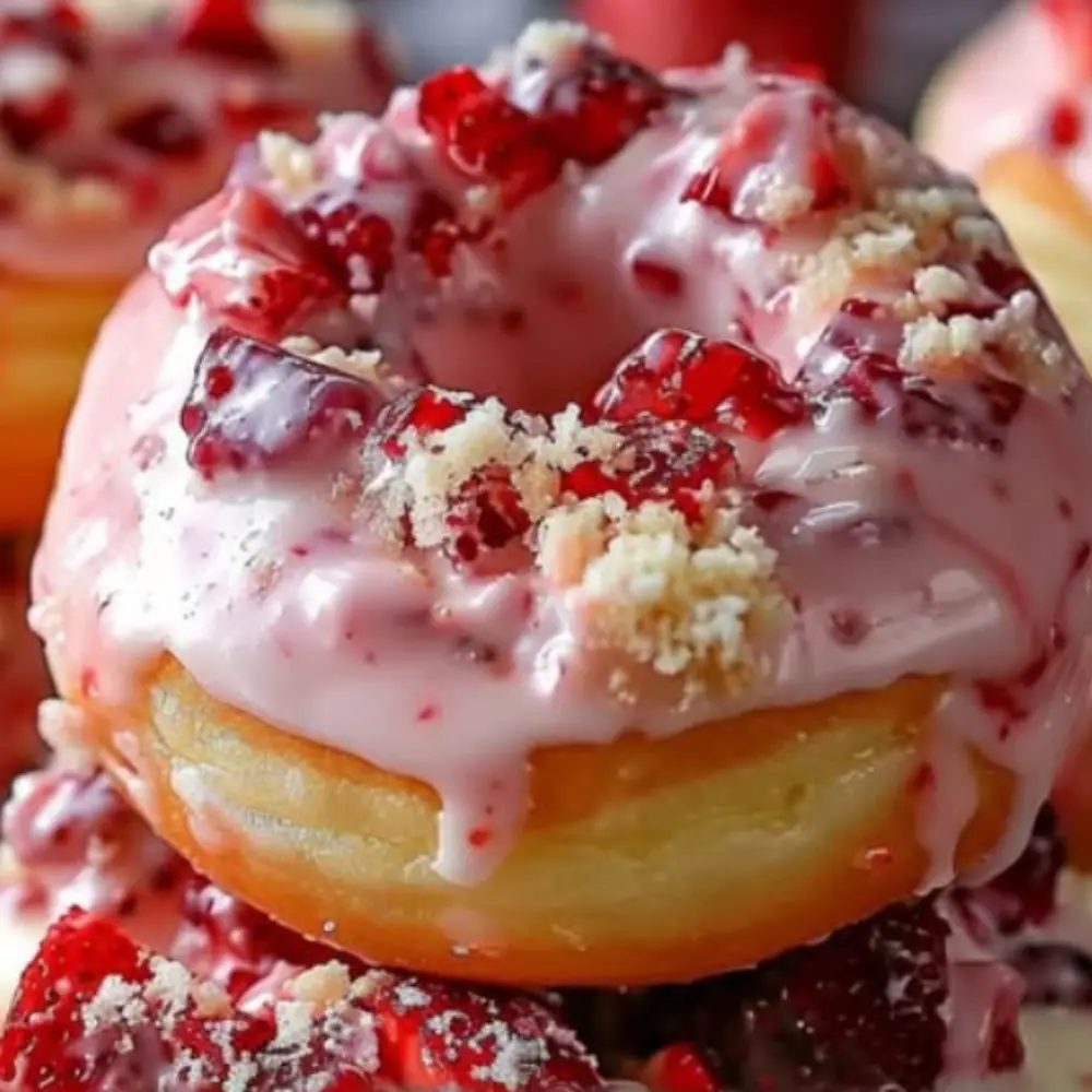 Strawberry Cheesecake Stuffed Donuts