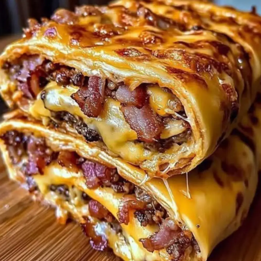 Garlic Butter Bacon Cheeseburger Rollups
