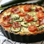 Crustless Quiche with Bacon, Zucchini, and Tomatoes 3 Crustless Quiche with Bacon, Zucchini, and Tomatoes
