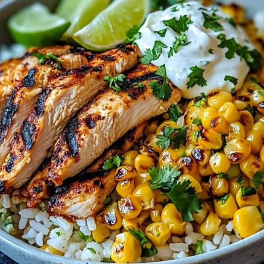 Zesty Street Corn Chicken Rice Bowl