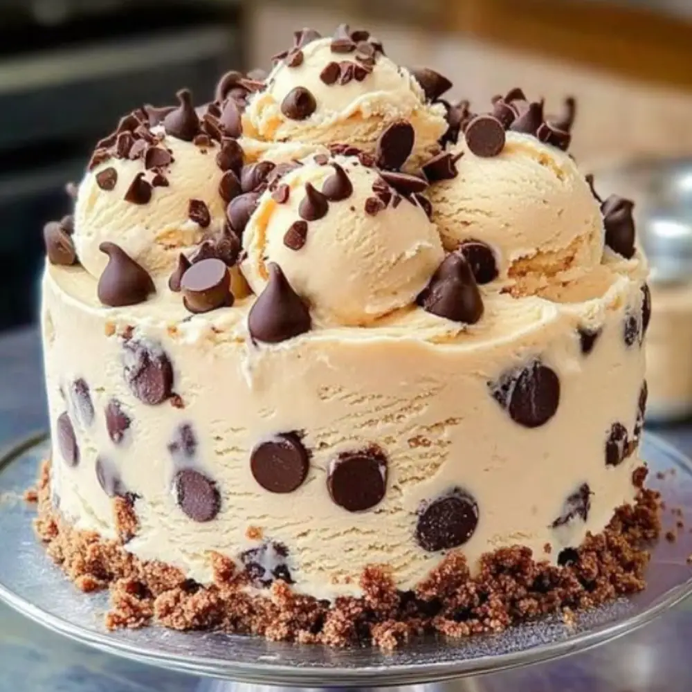 Chocolate Chip Cookie Dough Ice Cream Cake