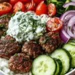 Mediterranean-Inspired Greek Meatball Bowl with Rice and Tzatziki 3 Mediterranean-Inspired Greek Meatball Bowl with Rice and Tzatziki