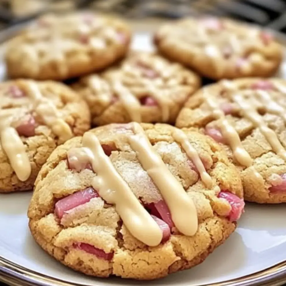 Soft Brown Sugar Rhubarb Cookies
