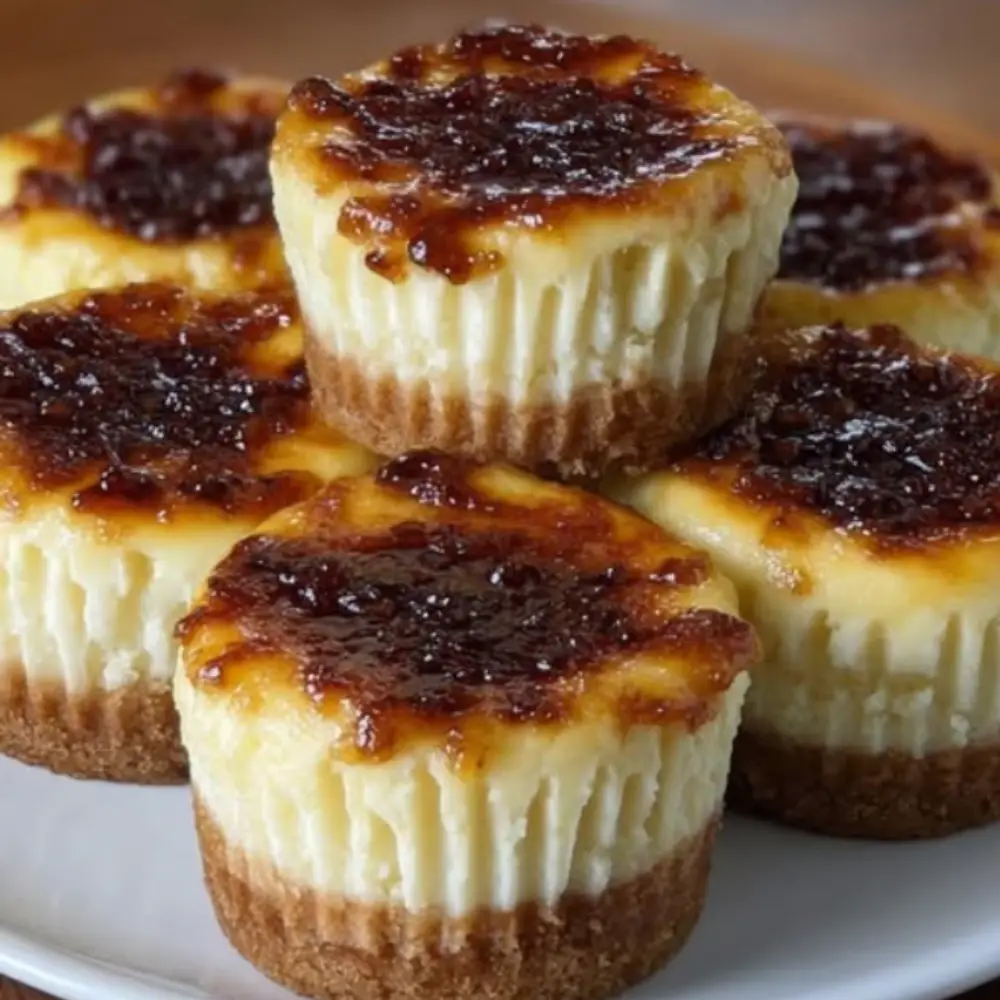 Vanilla Bean Crème Brûlée Cheesecake Cupcakes