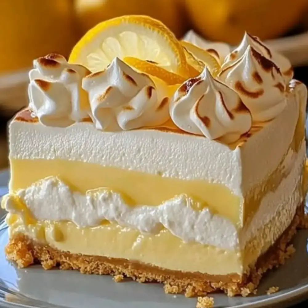 Triple Lemon Meringue Cheesecake