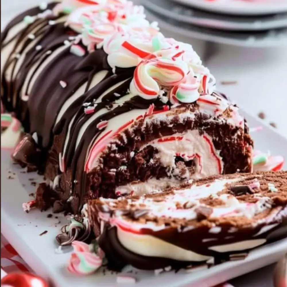 Chocolate Peppermint Cake Roll