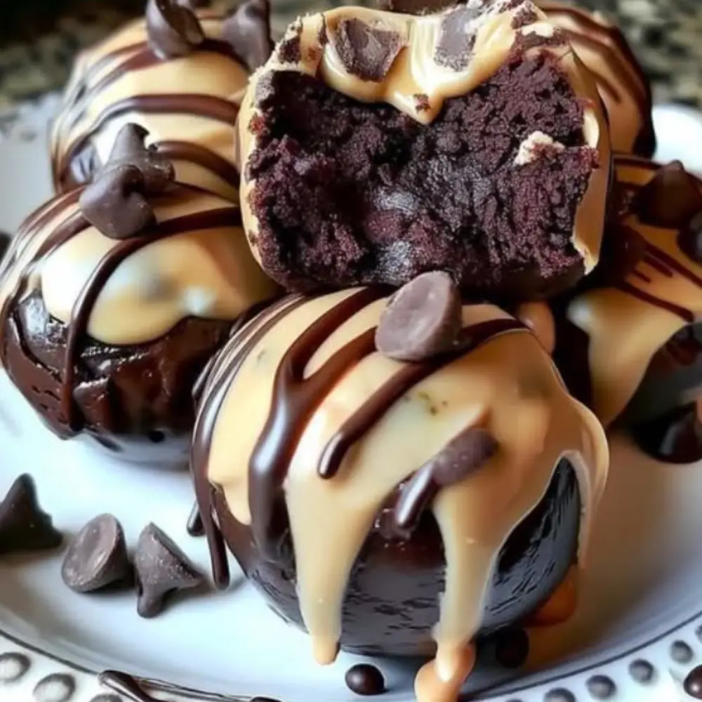 Homemade Cookie Dough Brownie Bombs