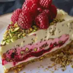 Elegant Pistachio Raspberry Crunch Cheesecake 3 Elegant Pistachio Raspberry Crunch Cheesecake