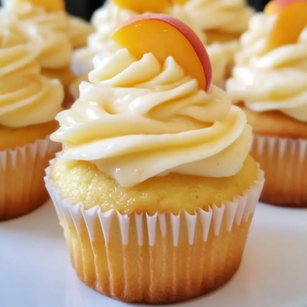 Honey Peach Cream Cheese Cupcakes