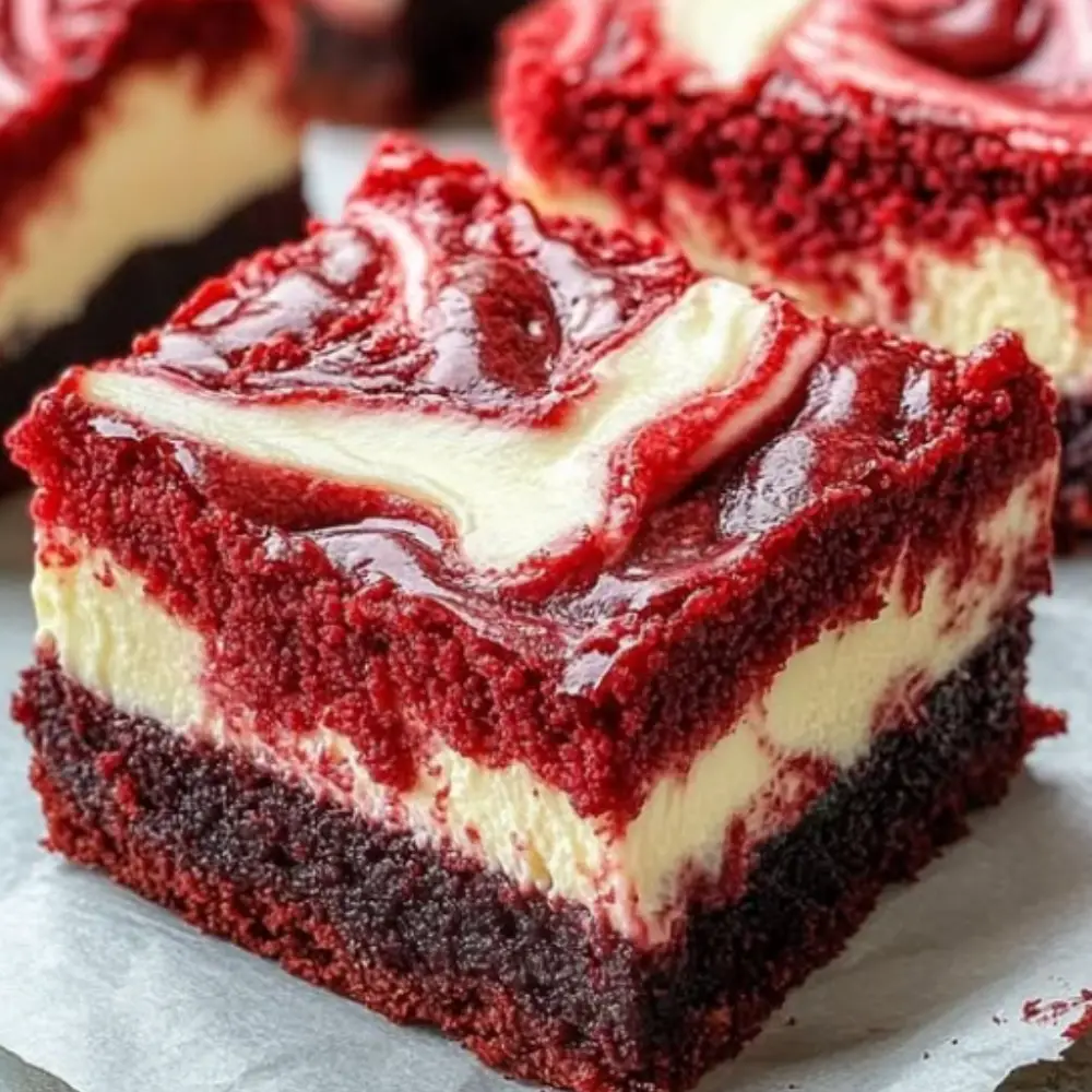Red Velvet Cheesecake Swirl Brownies Recipe