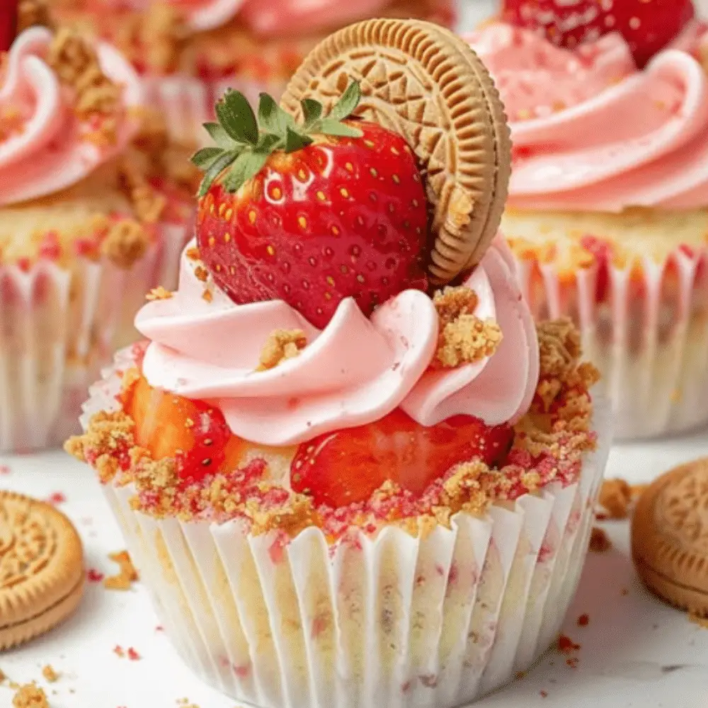 Strawberry Crunch Cupcakes