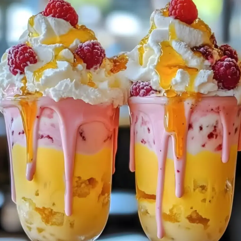 Golden Raspberry Cheesecake Milkshake Delights