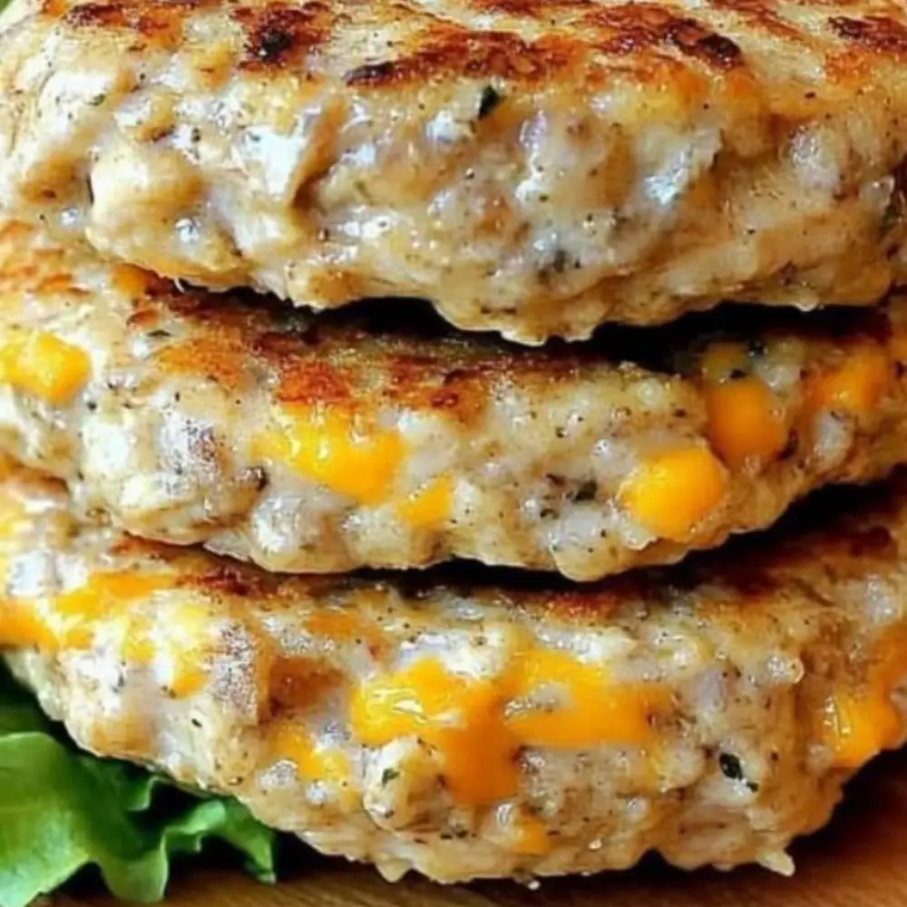 Cheddar Ranch Chicken Burgers