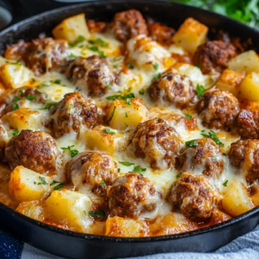 Meatballs with Potatoes and Cheese