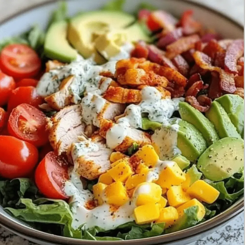 Chopped Cobb Salad with Buttermilk Ranch Drizzle