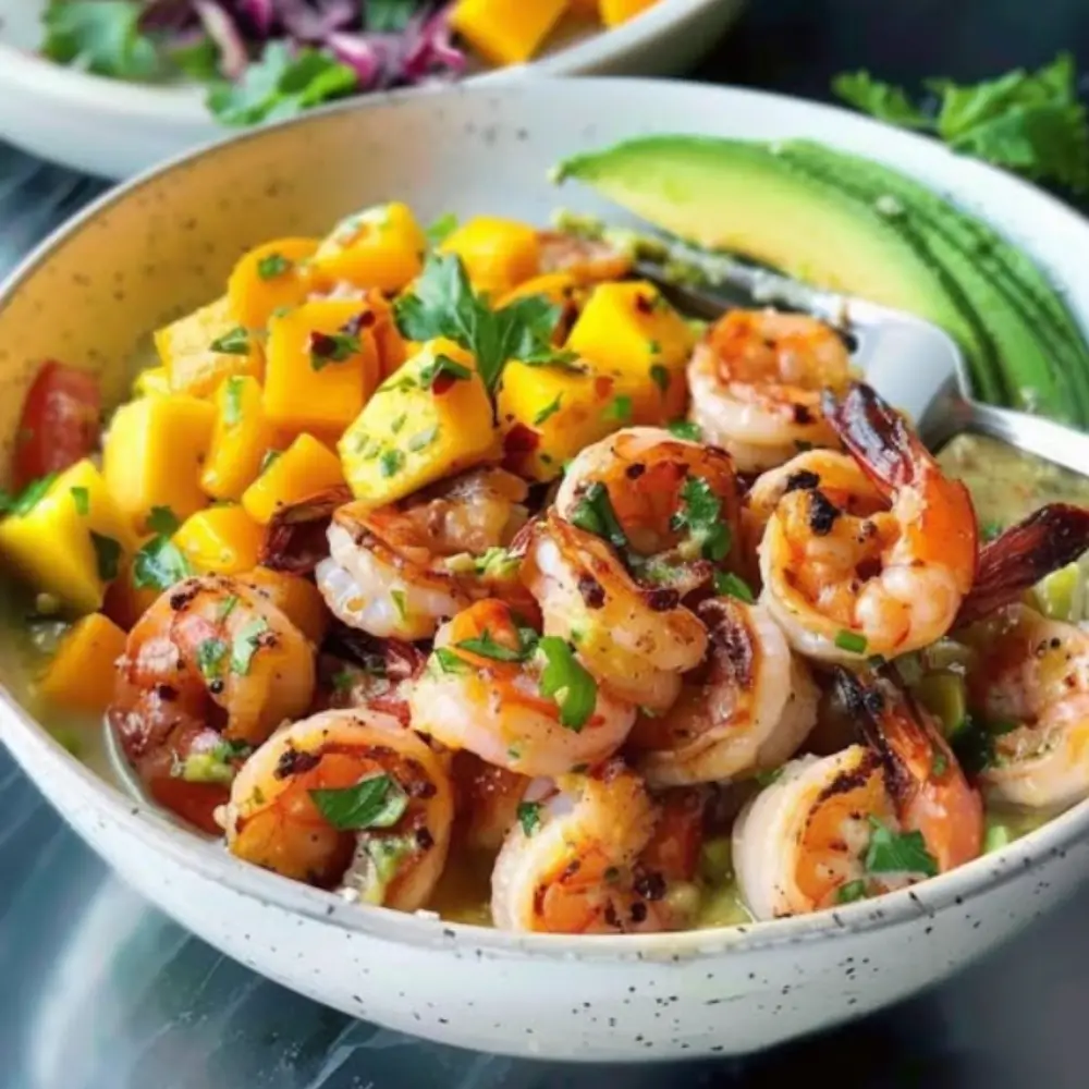 Shrimp Avocado Bowls with Mango Salsa